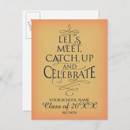 School Reunion ontwerp Uitnodiging Briefkaart (Voorkant / Achterkant)