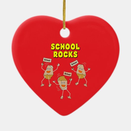 School Rocks Keramisch Ornament (Achterkant)