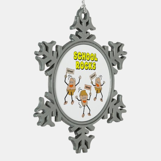 School Rocks Tin Sneeuwvlok Ornament (Links)