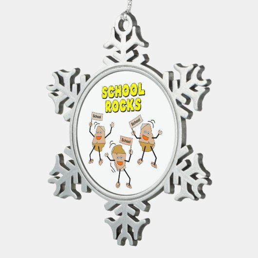 School Rocks Tin Sneeuwvlok Ornament (Rechts)