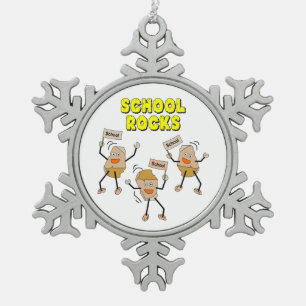 School Rocks Tin Sneeuwvlok Ornament