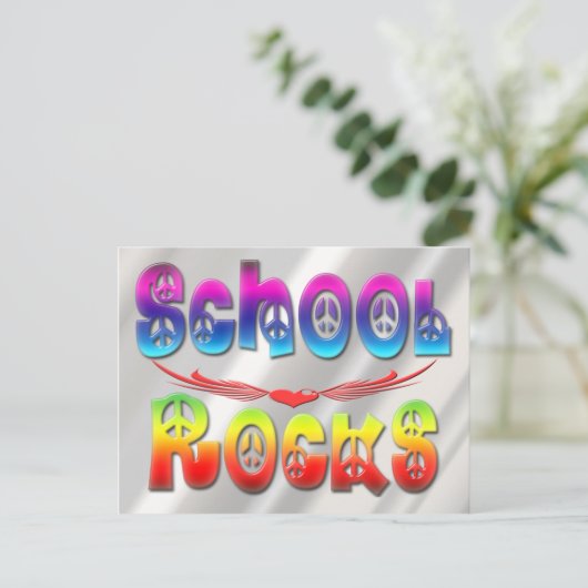 School Rocks - Vrede Briefkaart (Staand voorkant)