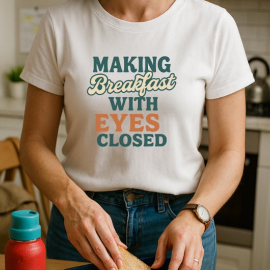 School-Run Ouder Shirt; Het maken van ontbijt T-shirt
