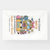 School’s Back Bash! Editable End of Summer Party  Spandoek (Horizontaal)