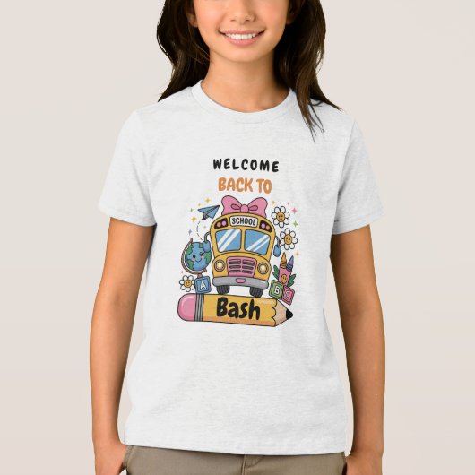 School’s Back Bash! Editable End of Summer Party  Tri-Blend Shirt (Voorkant)