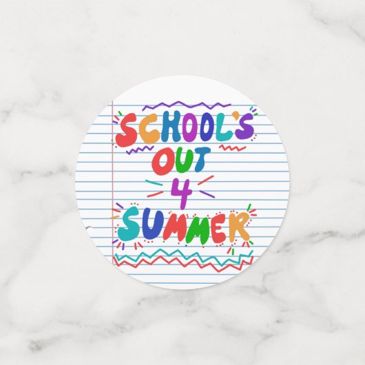 School’s Out for Summer Table Confetti (Kleine voorkant)
