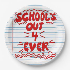 School’s Out Forever Losbladig Papier Papieren Bordje