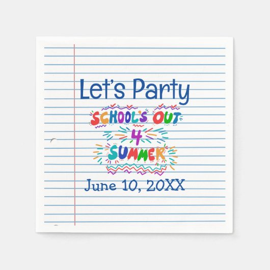 School’s Out Loose Leaf Paper Servet (Voorkant)