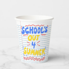 School’s Out losbladig papier Papieren Bekers