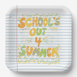 School’s Out Losbladig Papier Papieren Bordje