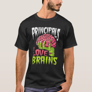 School schooldirecteuren houden van hersenen zombi t-shirt
