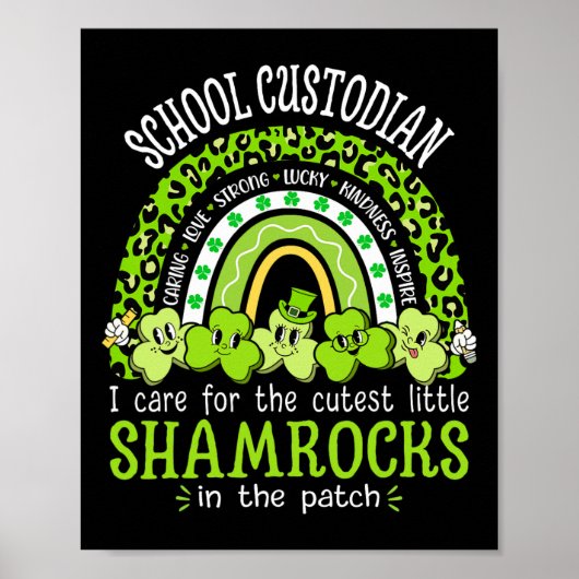 School Schoonmaker St Patricks Day Shamrocks Schoo Poster (Voorkant)