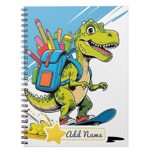 School schrift Dinosaurus Bewerkbaar Notitieboek (Voorkant)
