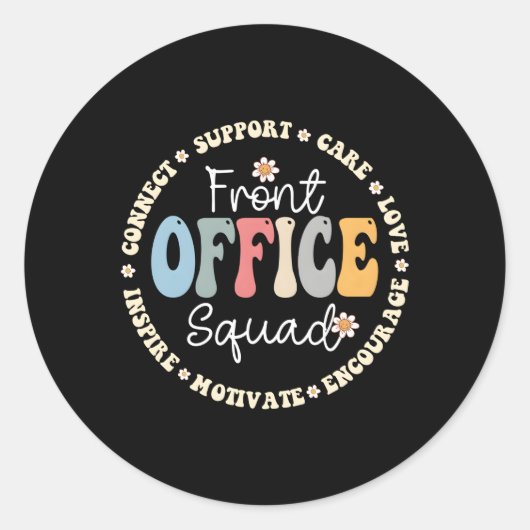 School Secretary Admin Appreciation Front Kantoor Ronde Sticker (Voorkant)