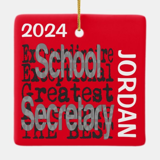 School Secretary Extraordinaire CUSTOM Keramisch Ornament (Achterkant)