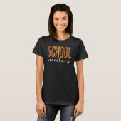 School Secretary Leopard Squad Cute Fall Autumn Th T-shirt (Voorkant volledig)