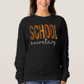 School Secretary Leopard Squad Cute Fall Autumn Th Trui (Voorkant)