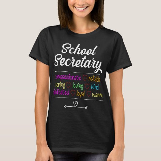 School Secretary Love School Team Kantoor T-shirt (Voorkant)