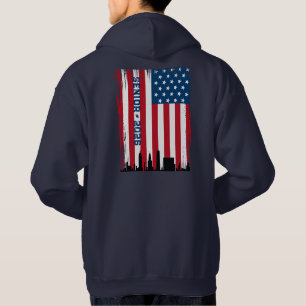 School Senior Collage Amerikaanse vlag NYC Skyline Hoodie