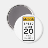 School snelheidslimiet 20 straatnaambordje magneet (Voorkant / Achterkant)
