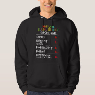 School sociaal werker Rapport Kaart Gift Hoodie