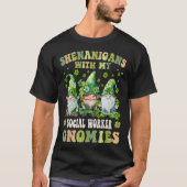 School Social Worker Gnomes St Patricks Day Social T-shirt (Voorkant)