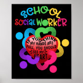 School Social Worker Heart Hand Poster (Voorkant)