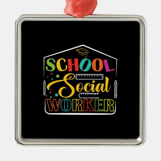 School Social Worker Metalen Ornament (Voorkant)