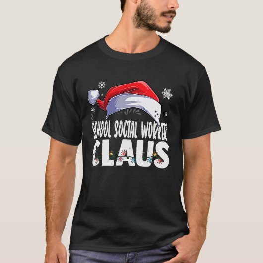 School Social Worker Santa Claus Christmas Matchin T-shirt (Voorkant)