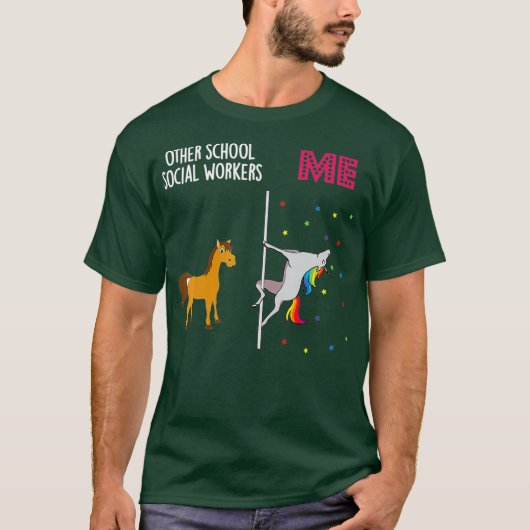 School Social Worker Unicorn anderen T-shirt (Voorkant)