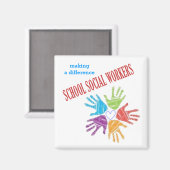 School sociale werkers magneet (Voorkant / Achterkant)
