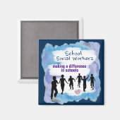 School sociale werkers maken een verschil magneet (Voorkant / Achterkant)