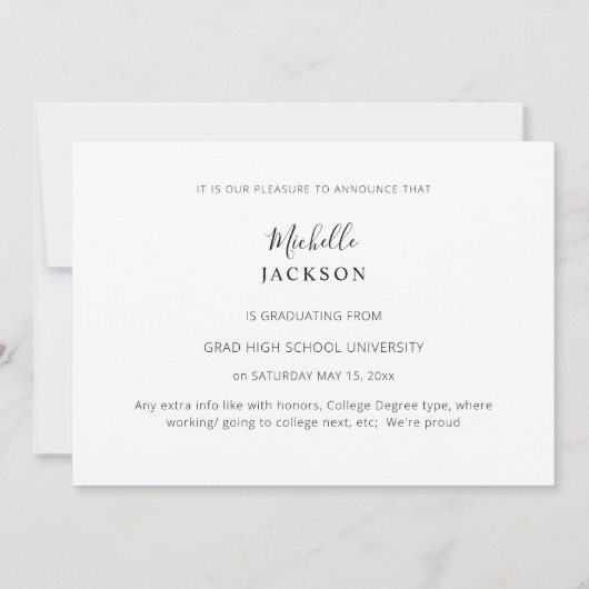 School Spirit 6 Foto Afstudeer Paarse Aankondiging (Achterkant)