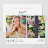 School Spirit 6 Foto Afstudeer Paarse Aankondiging (Voorkant / Achterkant)