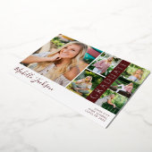 School Spirit 6 Foto Afstuderen Maroon Announce Folie Uitnodiging (Gedraaid)