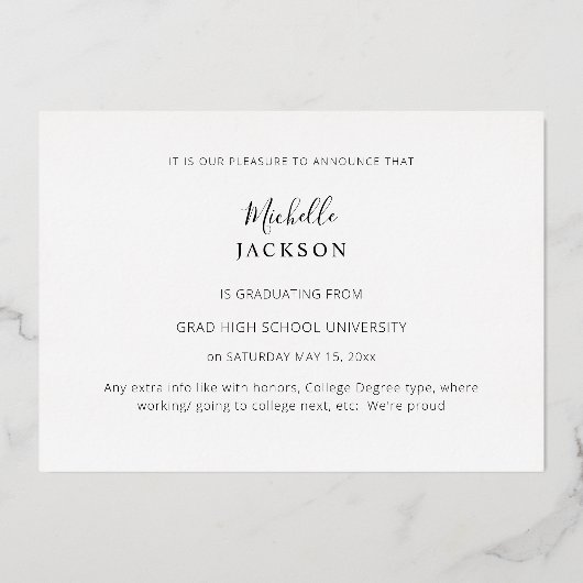 School Spirit 6 Foto Afstuderen Maroon Announce Folie Uitnodiging (Achterkant)