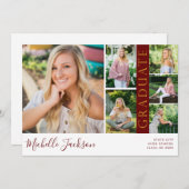 School Spirit 6 Foto Afstuderen Maroon G Announ Kaart (Voorkant / Achterkant)