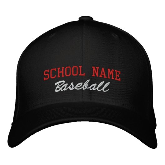 School Spirit Baseball- geborduurd Pet (Voorkant)
