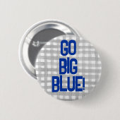 School Spirit Button Go Big Blue (Voorkant /achterkant)