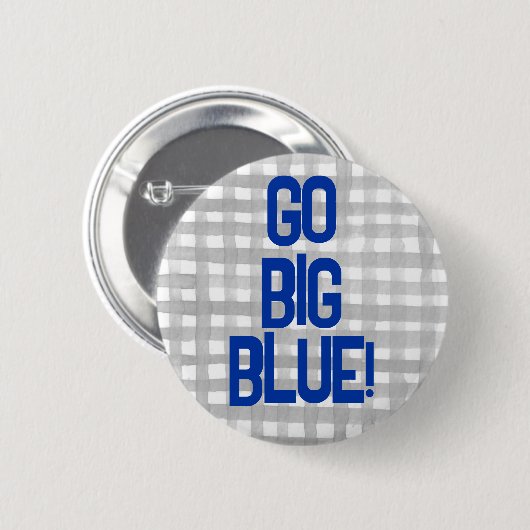 School Spirit Button Go Big Blue (Voorkant /achterkant)