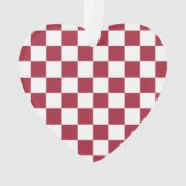 School Spirit Checkerboard INITIALEN Rood Wit Team Ornament (achterkant)