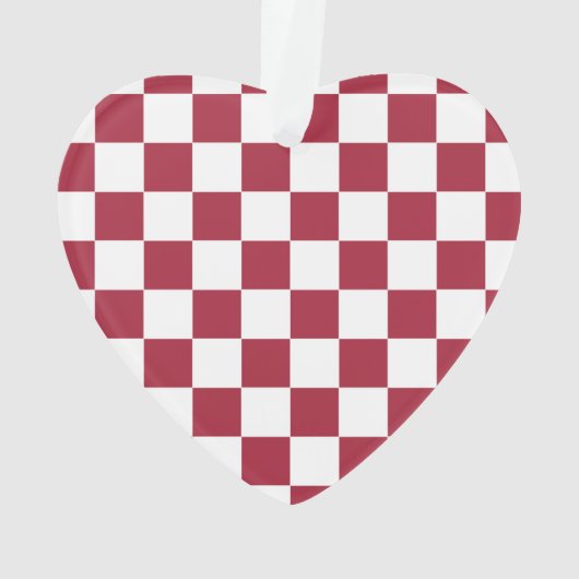 School Spirit Checkerboard INITIALEN Rood Wit Team Ornament (achterkant)