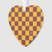 School Spirit Checkerboard INITIALEN Team Fun Ornament (voorkant)