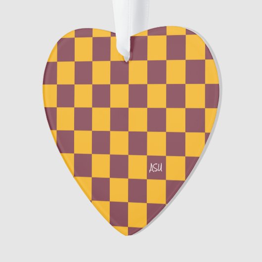 School Spirit Checkerboard INITIALEN Team Fun Ornament (voorkant)