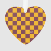 School Spirit Checkerboard INITIALEN Team Fun Ornament (voorkant)