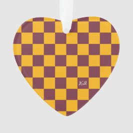School Spirit Checkerboard INITIALEN Team Fun Ornament