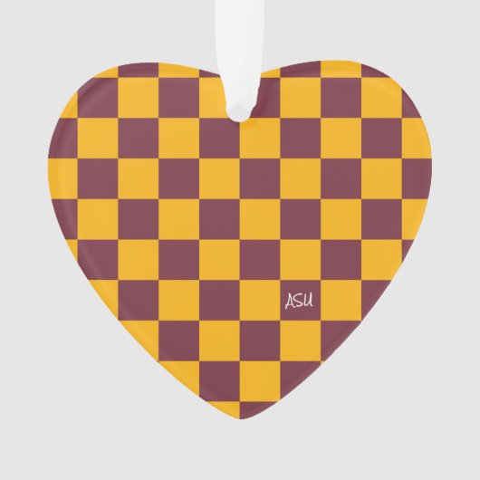 School Spirit Checkerboard INITIALEN Team Fun Ornament (voorkant)