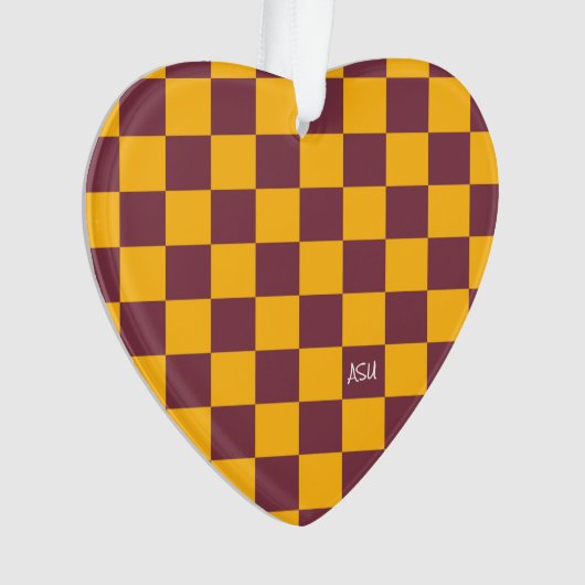 School Spirit Checkerboard INITIALEN Team Fun Ornament (voorkant)
