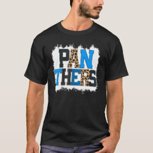 School Spirit Mascot Panthers Leopard Print Leraar T-shirt