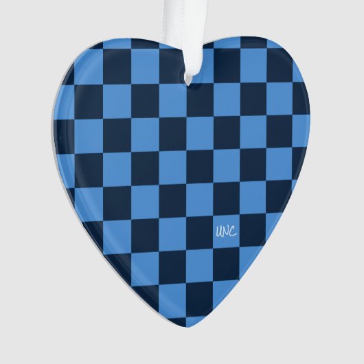 School Sport Checkerboard INITIALEN Hart Team Fun Ornament (voorkant)